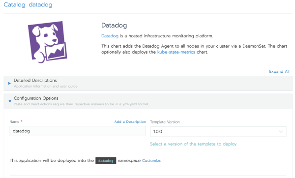 Datadog in the Rancher Catalog