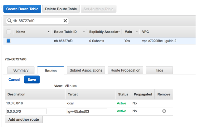 Create RouteTable