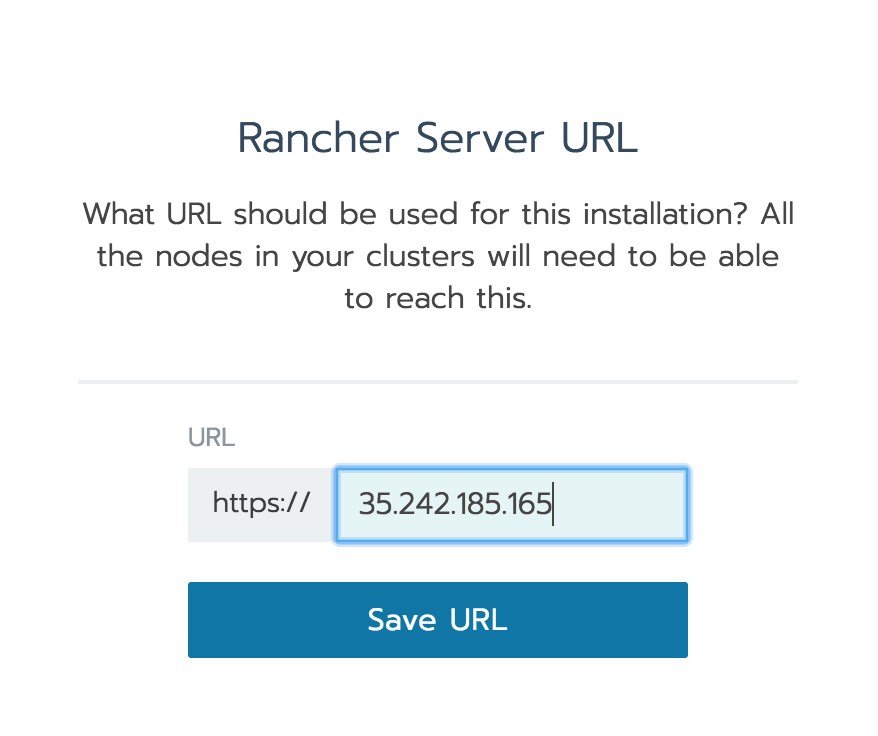 Rancher Server URL