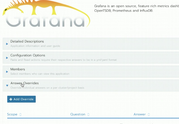Grafana App Launch Screen