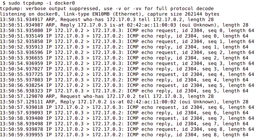 tcpdump of docker0